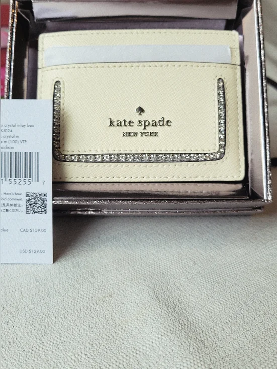 kate spade Madison Cardholder with Crystal Inlay in Meringue Multi - Picture 3 of 5